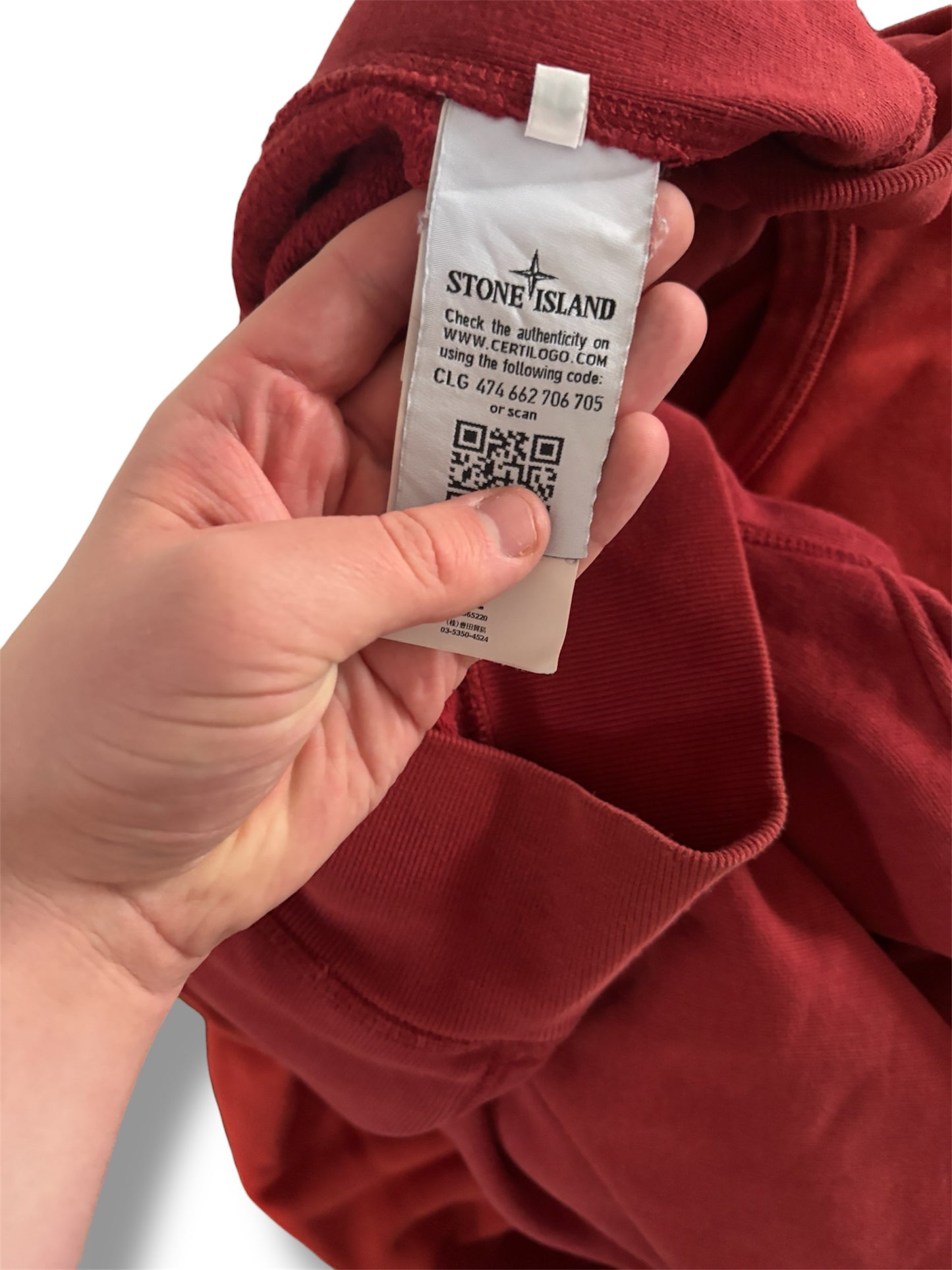 Red stone island zip up size large