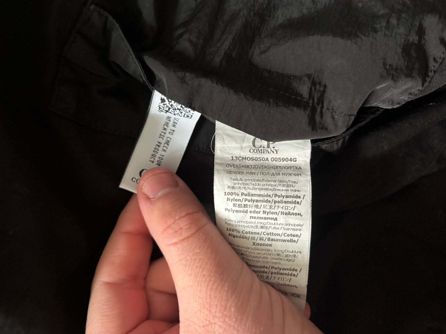 Black C.P Company chrome r jacket size large