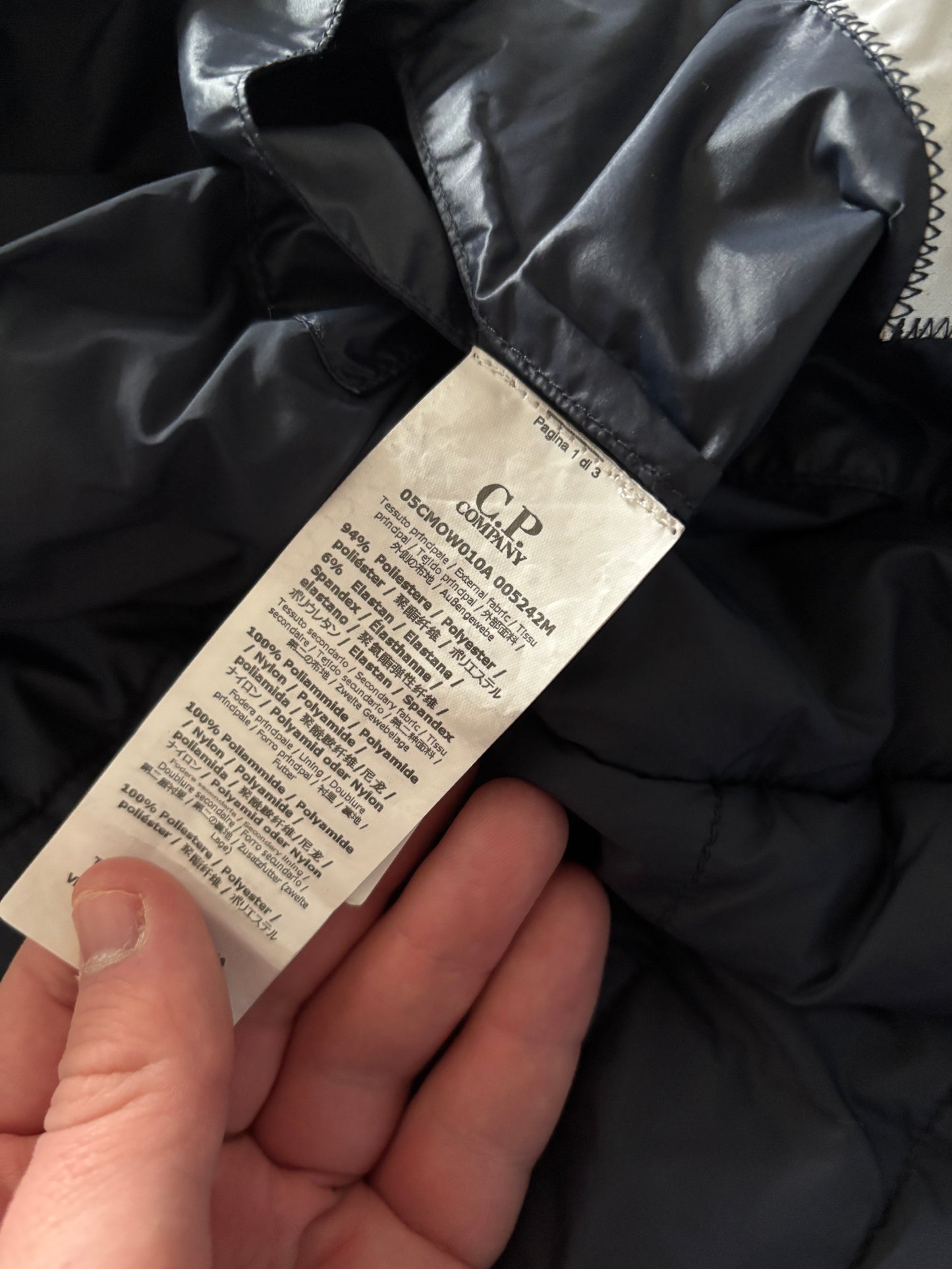 Navy and black cp company goggle gilet size large/50