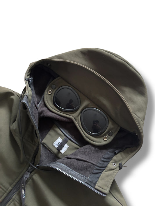 Dark green cp company goggle shell jacket size large/50