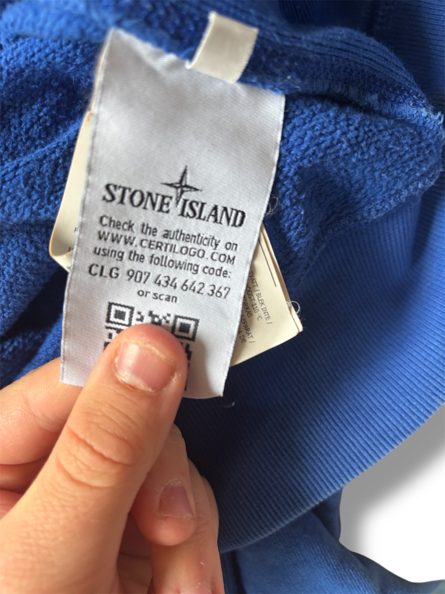 Blue stone island jumper size large