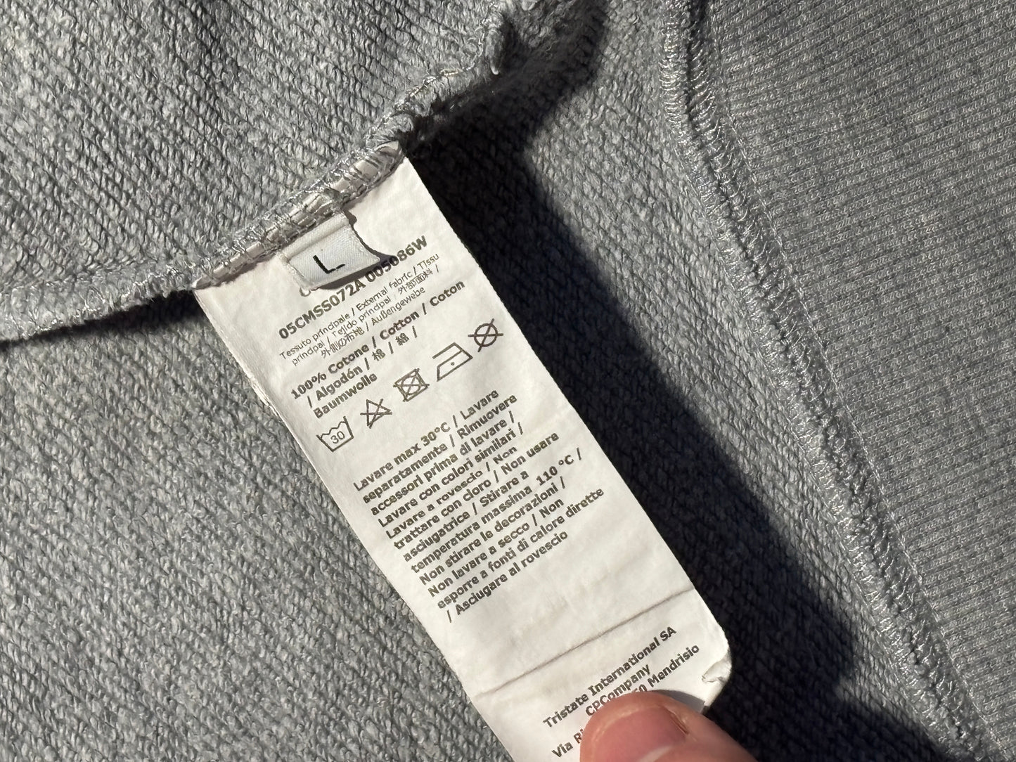 Grey cp company goggle zip up size large