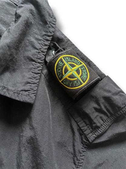 Black stone island shoulder badge overshirt size medium