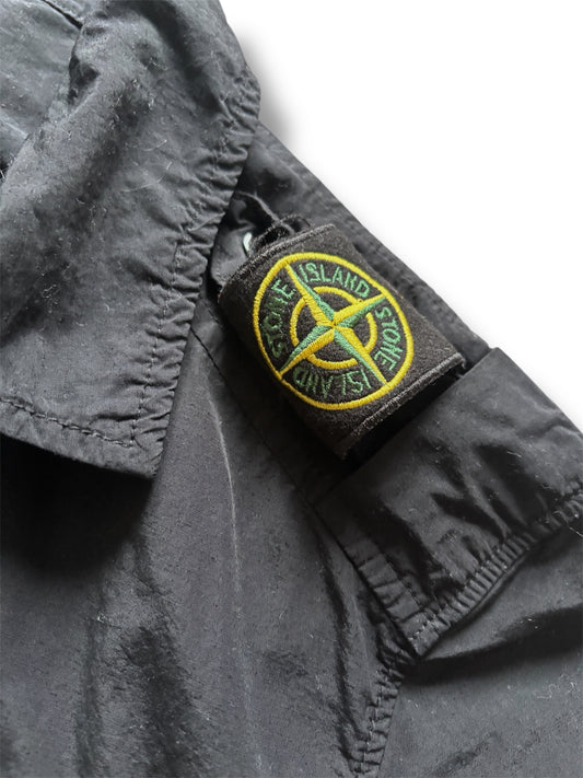 Black stone island shoulder badge overshirt size medium