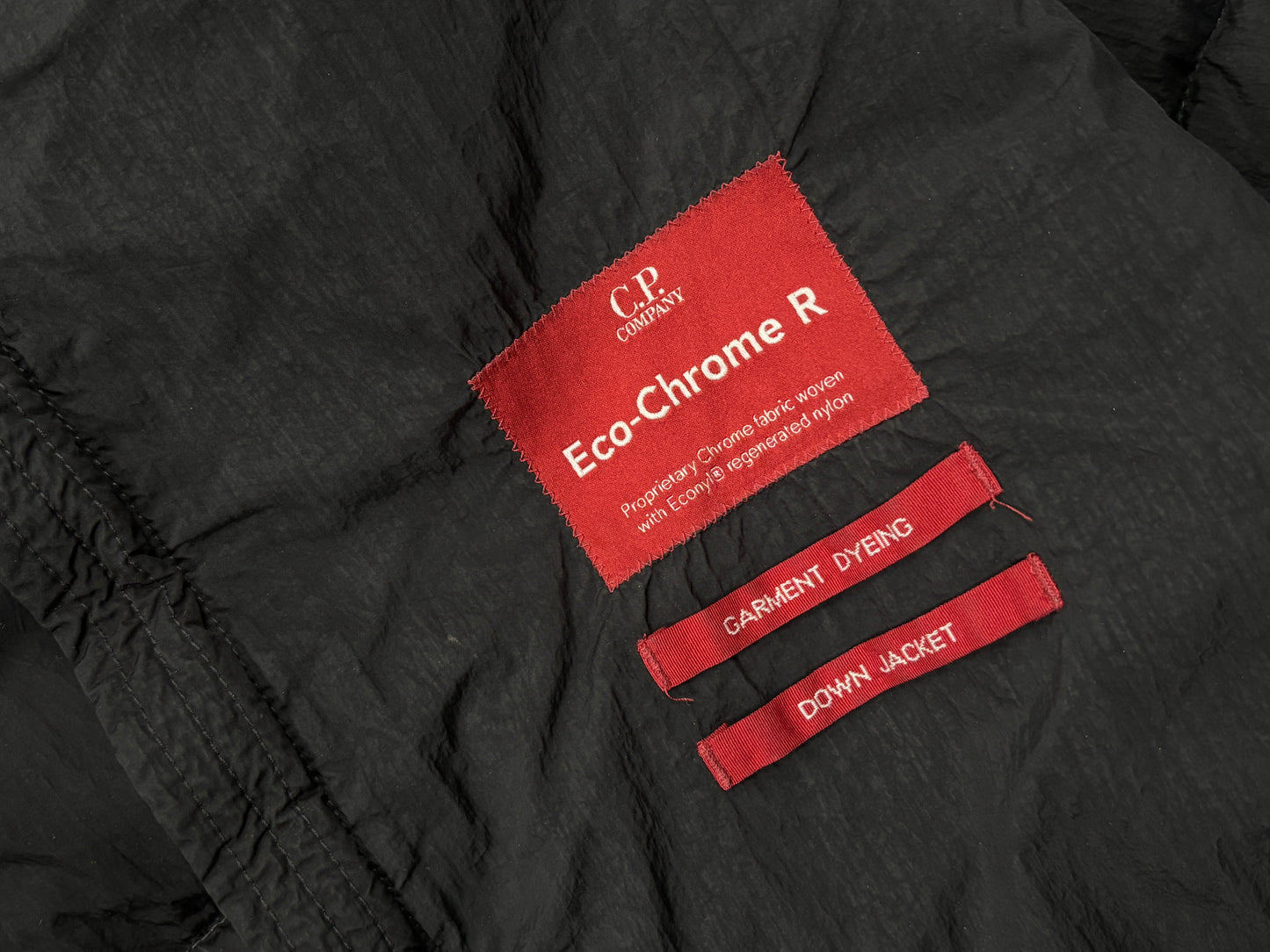 Black cp company eco chrome-r puffer jacket size large