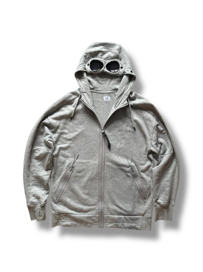 Grey cp company goggle hoodie size large
