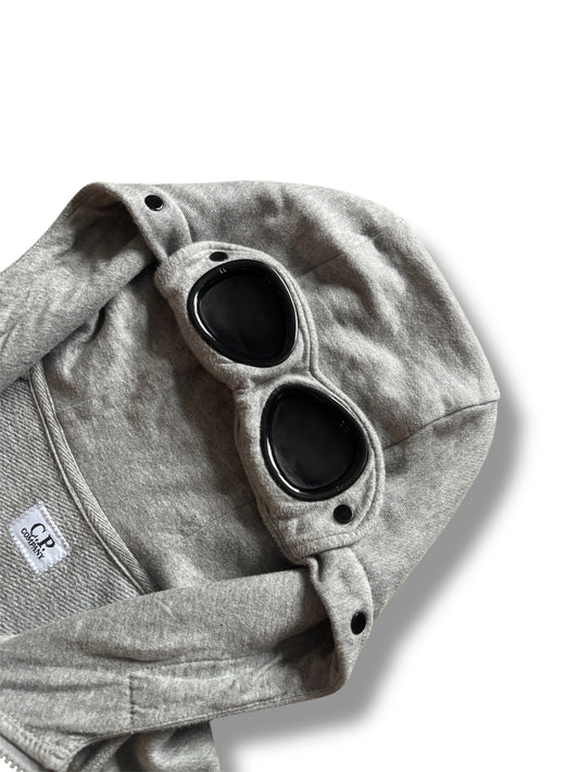 Grey cp company goggle hoodie size large