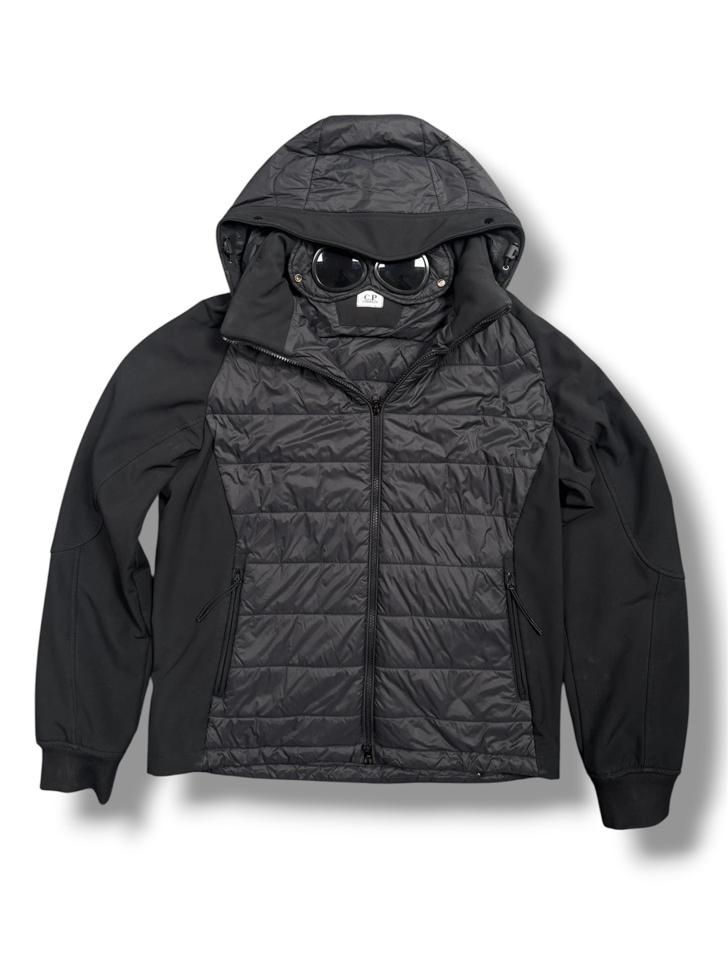 Black cp company puffer jacket with detachable hood size 52/XL