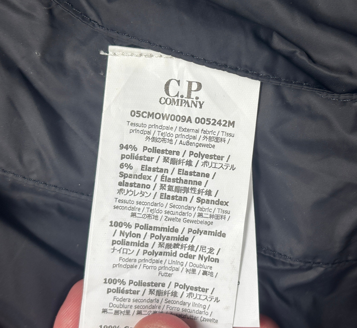 Black cp company puffer jacket with detachable hood size 52/XL