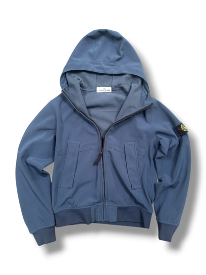 Dark blue stone island soft shell jacket size medium