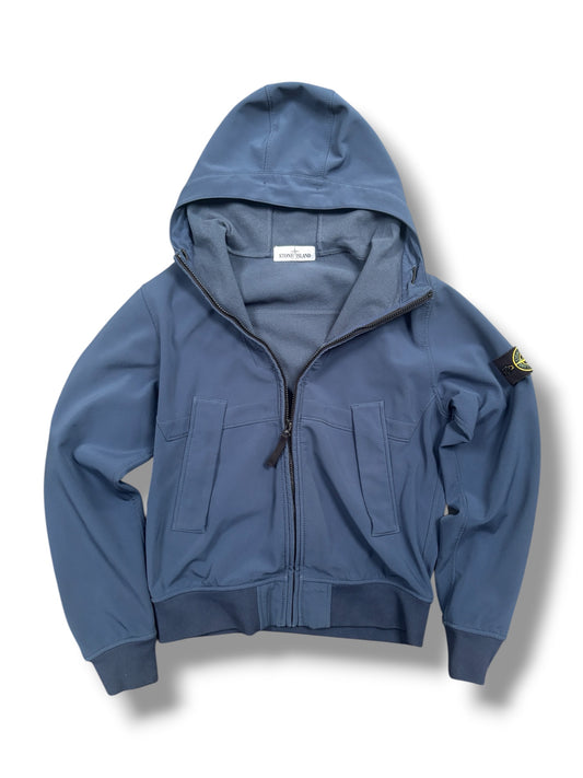 Dark blue stone island soft shell jacket size medium