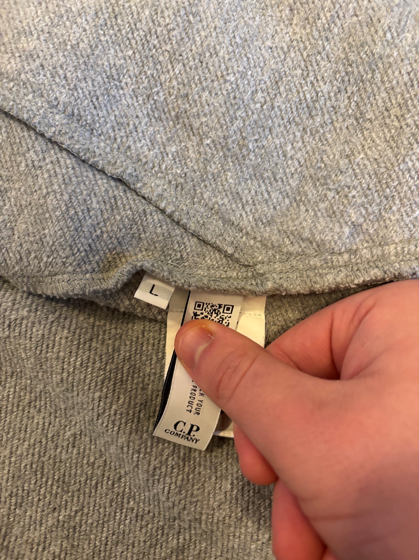 Grey cp company goggle hoodie size large