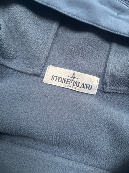 Dark blue stone island soft shell jacket size medium