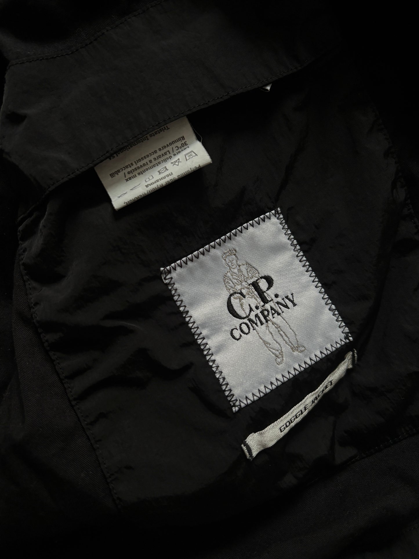 Black C.P Company chrome r jacket size large