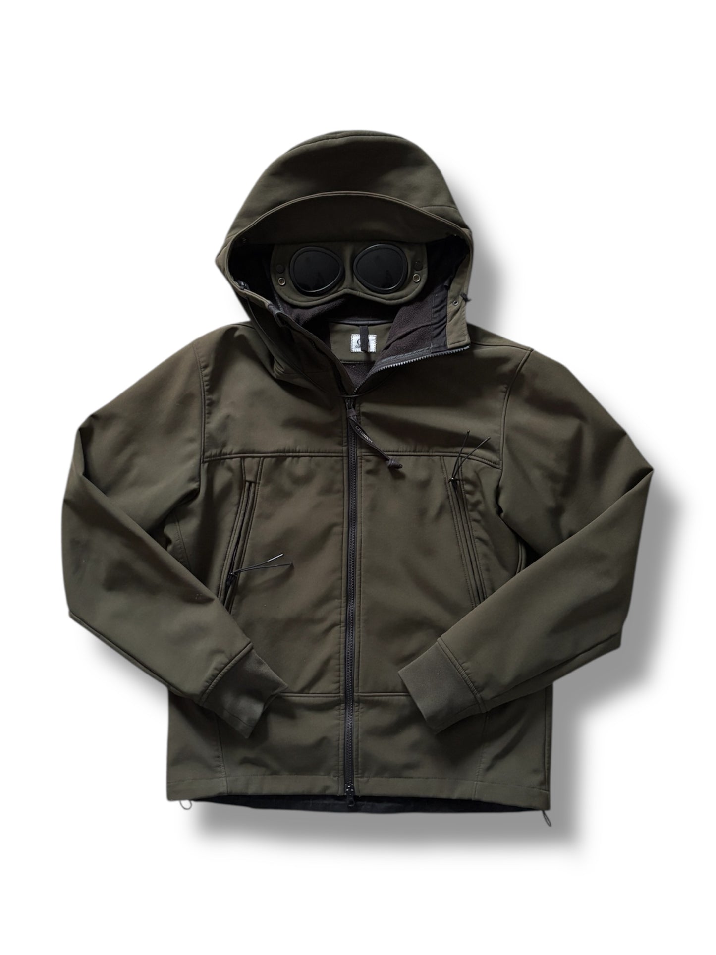 Dark green cp company goggle shell jacket size large/50