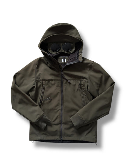 Dark green cp company goggle shell jacket size large/50