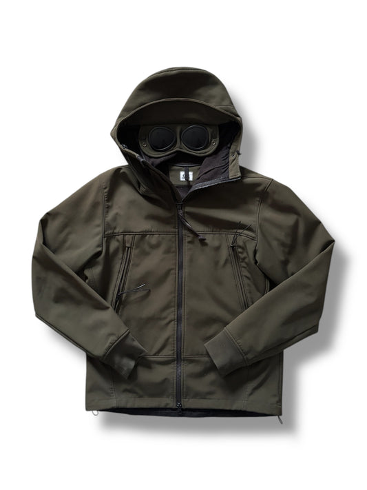 Dark green cp company goggle shell jacket size large/50