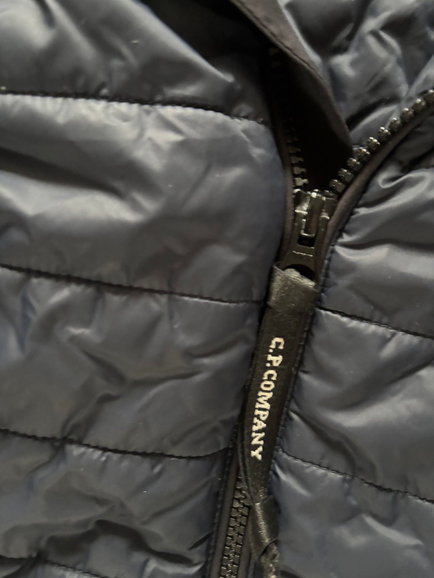 Navy and black cp company goggle gilet size large/50