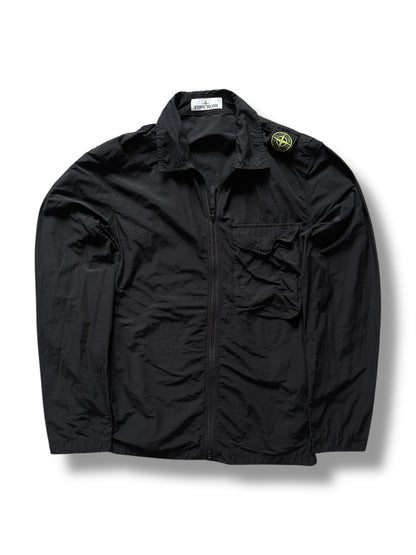 Black stone island shoulder badge overshirt size medium