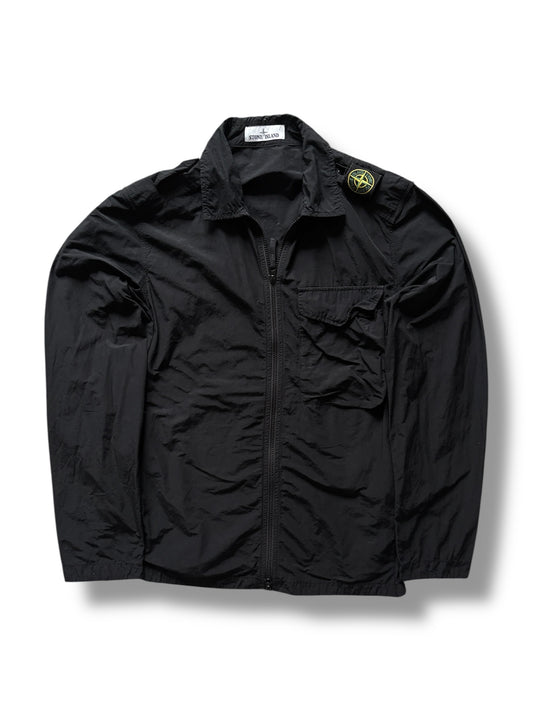 Black stone island shoulder badge overshirt size medium