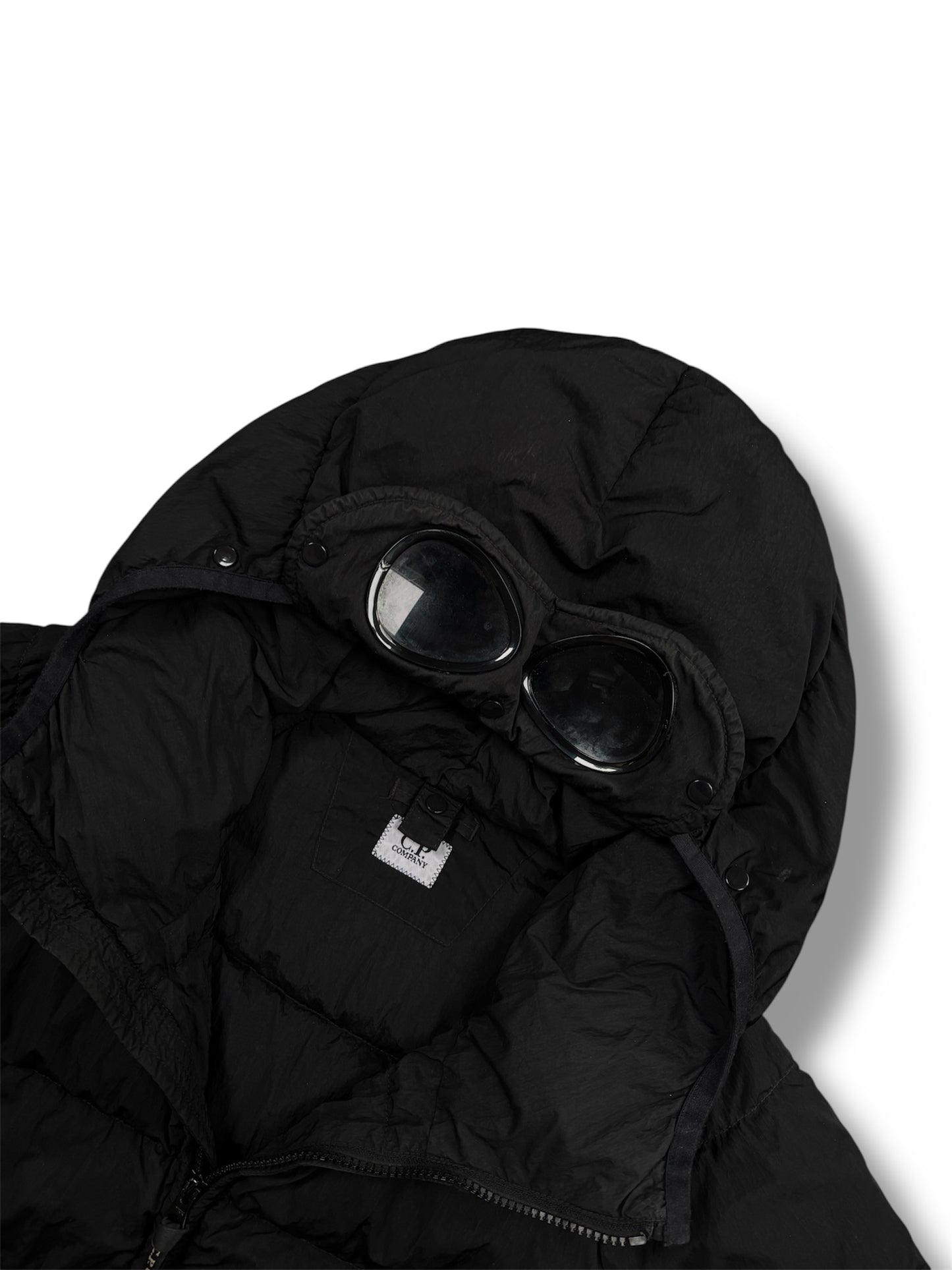 Black cp company eco chrome-r puffer jacket size large