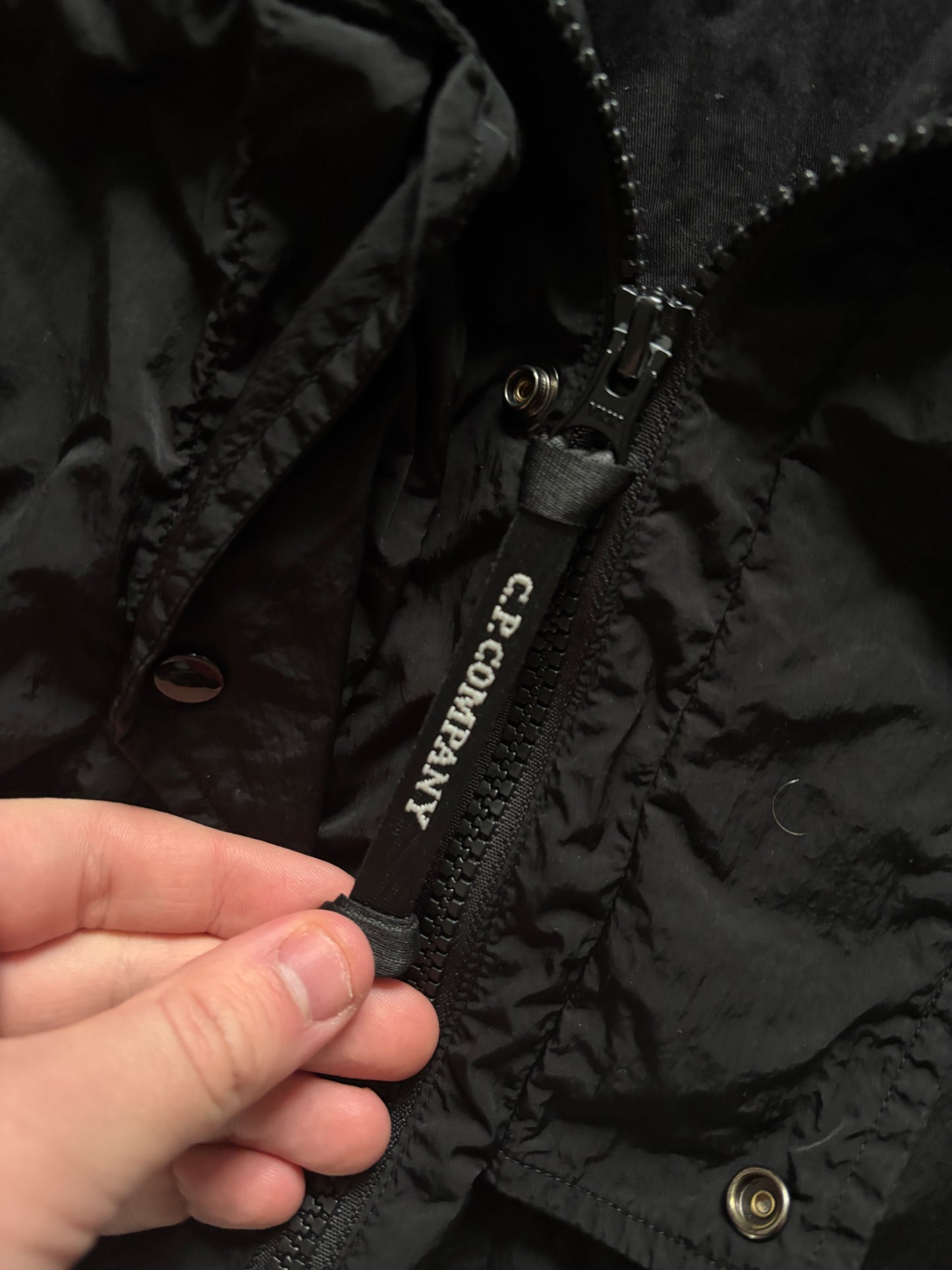 Black C.P Company chrome r jacket size large